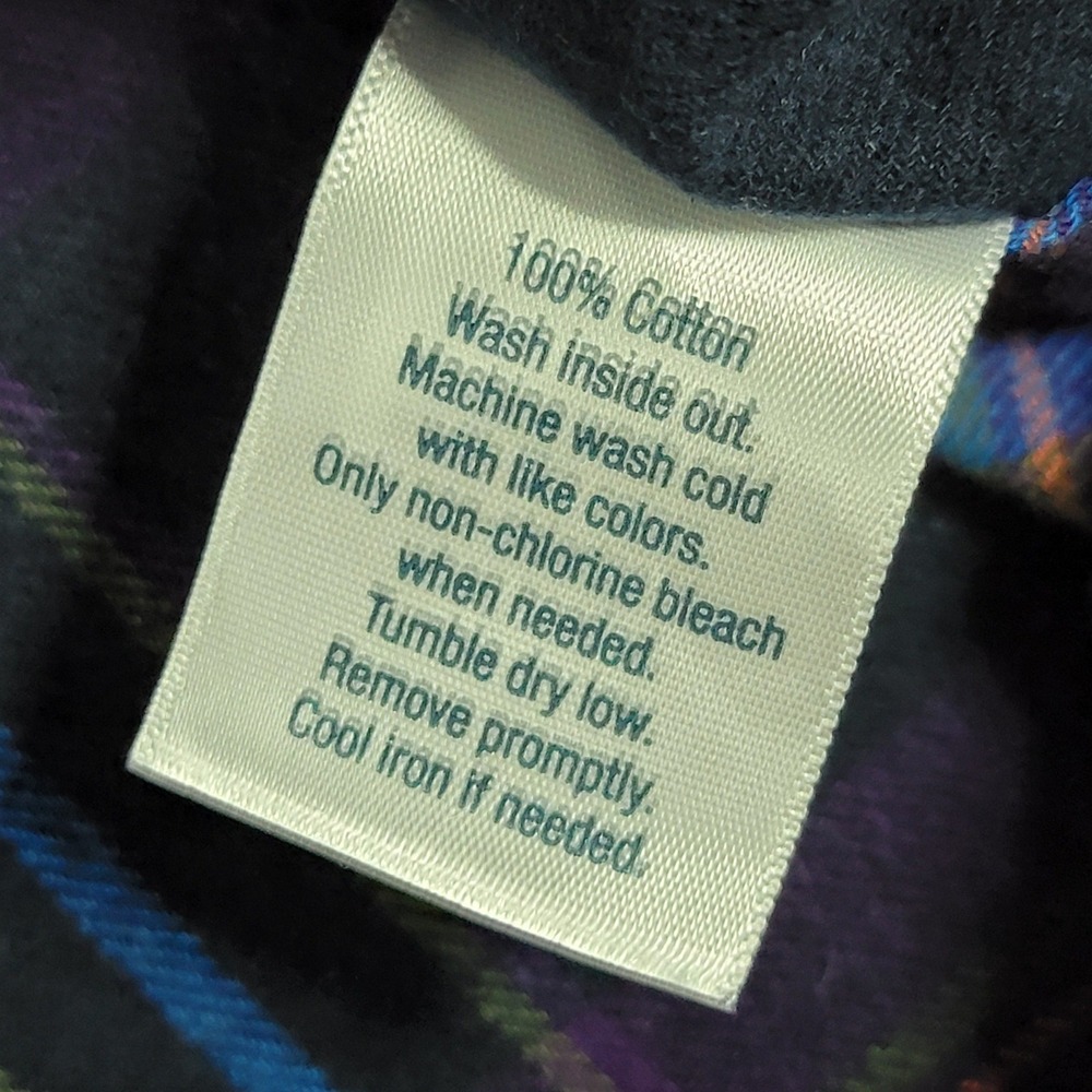 Urban Pipeline Ultimate Flannel Shirt Mens Large Purple Navy Pink Plaid Cotton - Picture 5 of 8